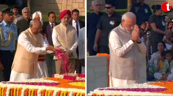 Prez Kovind, PM Modi pay tributes to Gandhi, Shahstri on their birth anniversaries