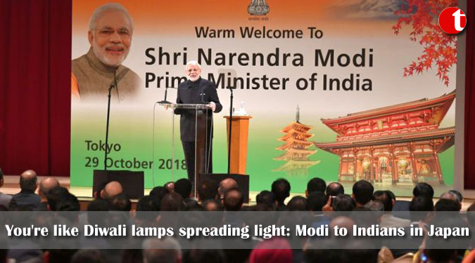 You're like Diwali lamps spreading light: Modi to Indians in Japan