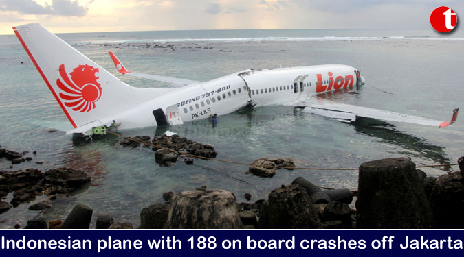 Indonesian plane with 188 on board crashes off Jakarta
