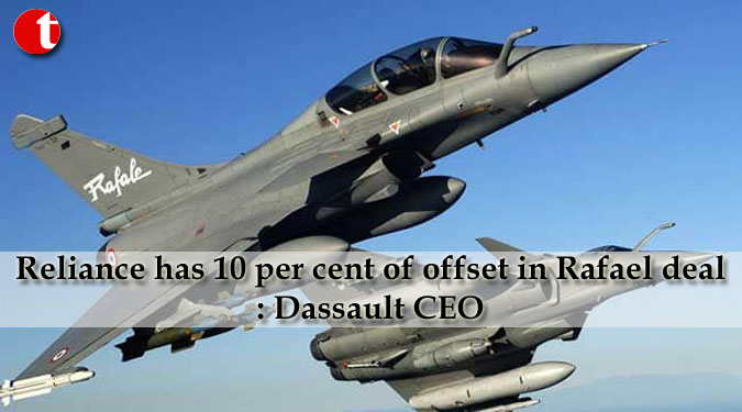 Reliance has 10 per cent of offset in Rafael deal: Dassault CEO