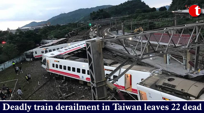 Deadly train derailment in Taiwan leaves 22 dead