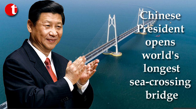 Chinese President opens world's longest sea-crossing bridge