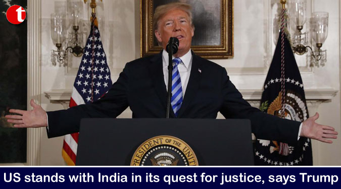 US stands with India in its quest for justice, says Trump