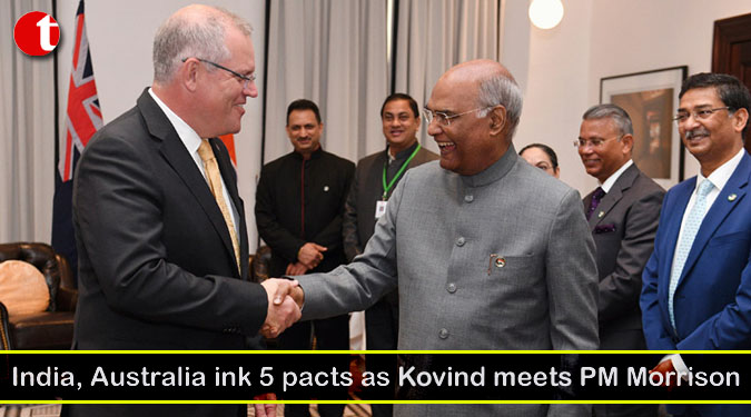 India, Australia ink 5 pacts as Kovind meets PM Morrison