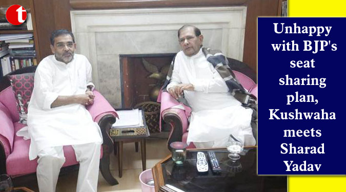 Unhappy with BJP's seat sharing plan, Kushwaha meets Sharad Yadav