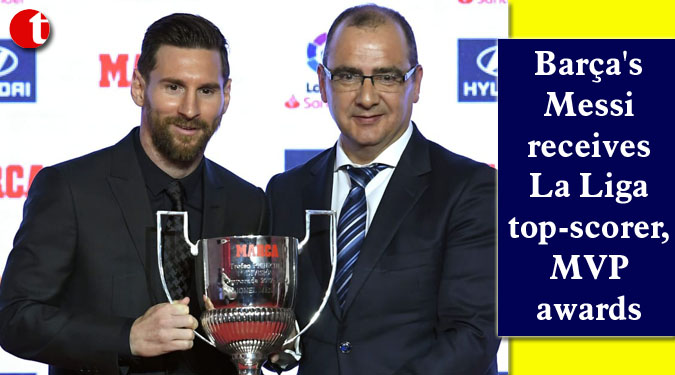 Barça’s Messi receives La Liga top-scorer, MVP awards