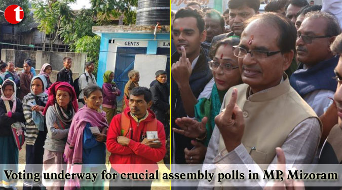 Voting underway for crucial assembly polls in MP, Mizoram