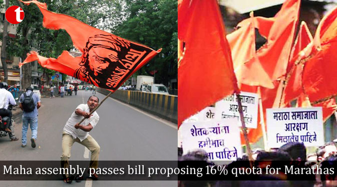 Maharashtra assembly passes bill proposing 16% quota for Marathas