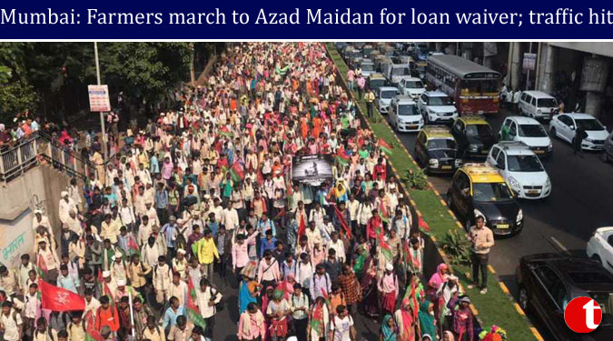 Mumbai: Farmers march to Azad Maidan for loan waiver; traffic hit