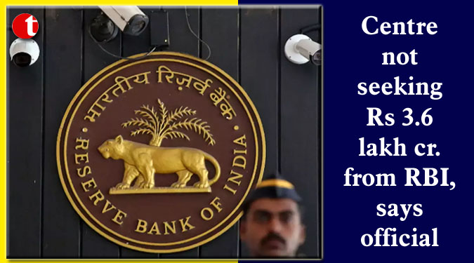 Centre not seeking Rs 3.6 lakh cr. from RBI, says official