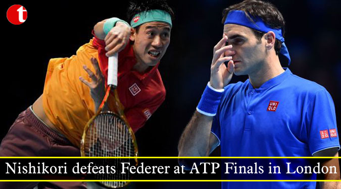 Nishikori defeats Federer at ATP Finals in London