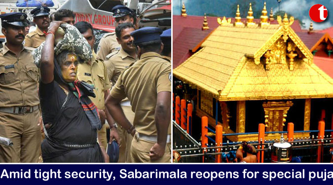 Amid tight security, Sabarimala reopens for special puja