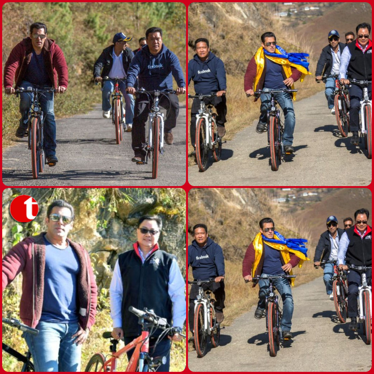 Salman cycled with Kiren Rijiju, Pema Khandu in Arunachal