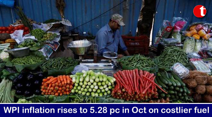 WPI inflation rises to 5.28 pc in Oct on costlier fuel