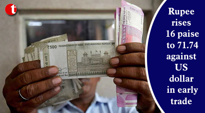 Rupee rises 16 paise to 71.74 against US dollar in early trade