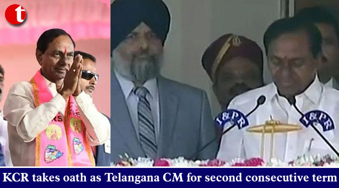 KCR takes oath as Telangana CM for second consecutive term