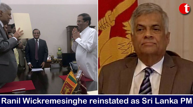 Ranil Wickremesinghe reinstated as Sri Lanka PM