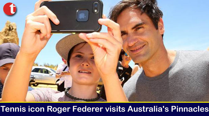 Tennis icon Roger Federer visits Australia's Pinnacles