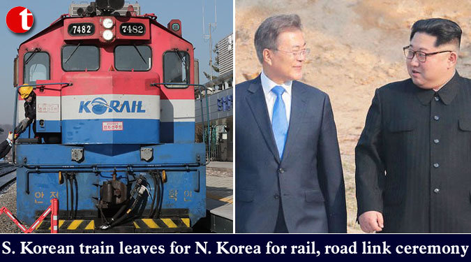 S. Korean train leaves for N. Korea for rail, road link ceremony