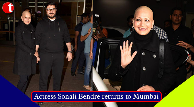Actress Sonali Bendre returns to Mumbai