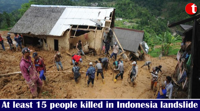 At least 15 people killed in Indonesia landslide