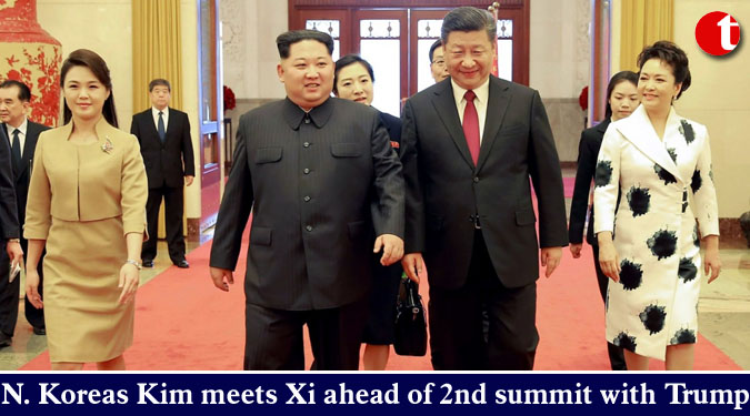 N. Koreas Kim meets Xi ahead of 2nd summit with Trump