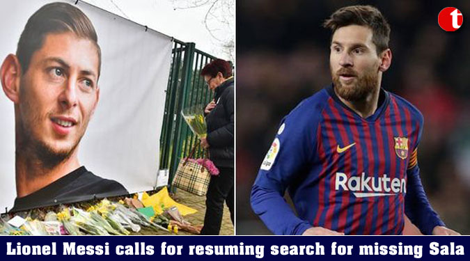 Lionel Messi calls for resuming search for missing Sala