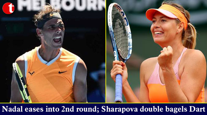 Nadal eases into 2nd round; Sharapova double bagels Dart