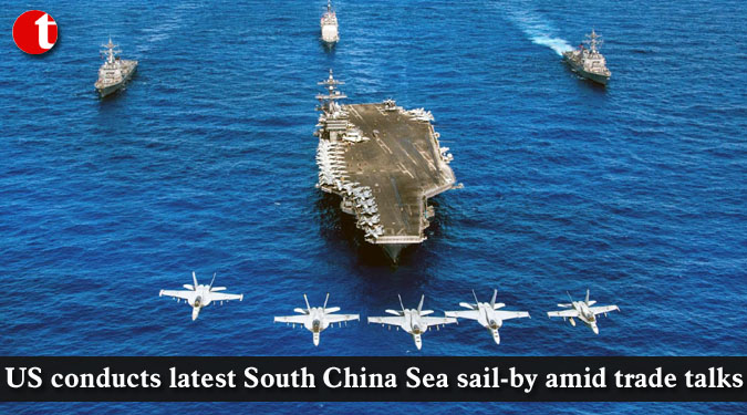 US conducts latest South China Sea sail-by amid trade talks
