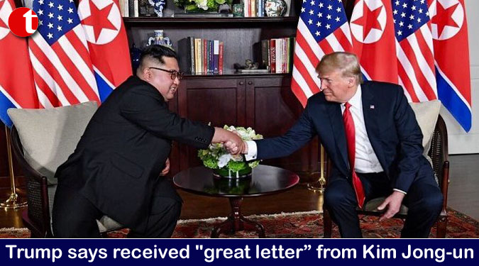 Trump says received “great letter” from Kim Jong-un