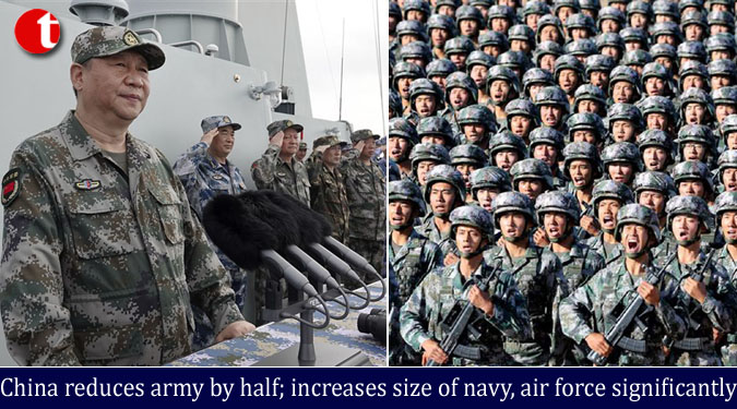 China reduces army by half; increases size of navy, air force significantly