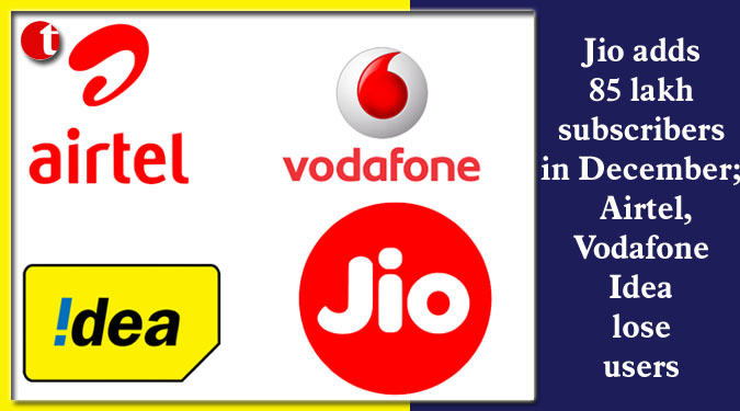 Jio adds 85 lakh subscribers in December; Airtel, Vodafone Idea lose users
