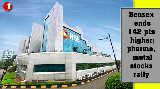 Sensex ends 142 pts higher; pharma, metal stocks rally