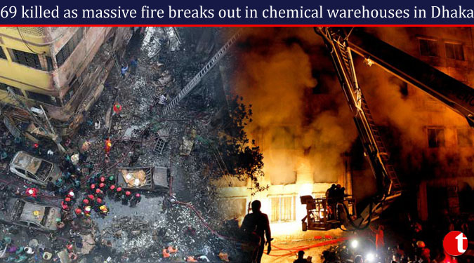 69 killed as massive fire breaks out in chemical warehouses in Dhaka