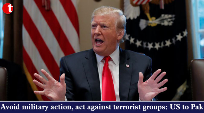 Avoid military action, act against terrorist groups: US to Pak