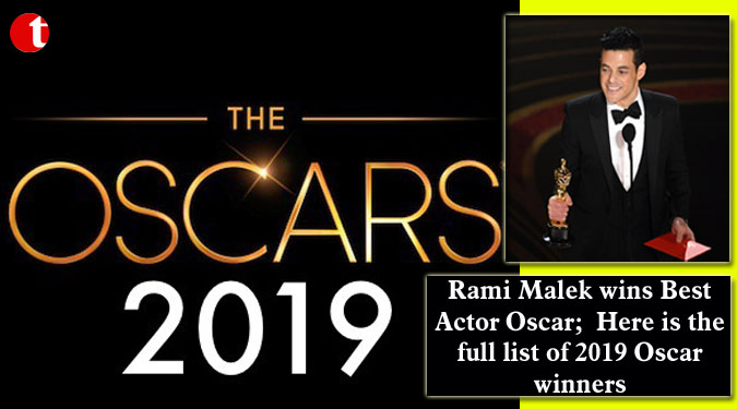 Rami Malek wins Best Actor Oscar; Here is the full list of 2019 Oscar winners