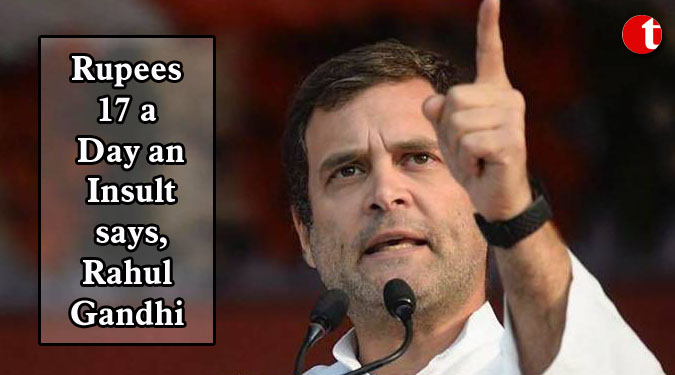 Rupees 17 a Day an Insult says, Rahul Gandhi