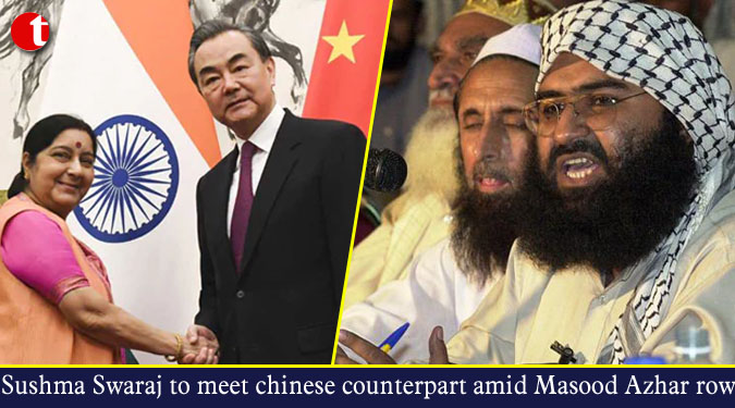 Sushma Swaraj to meet chinese counterpart amid Masood Azhar row