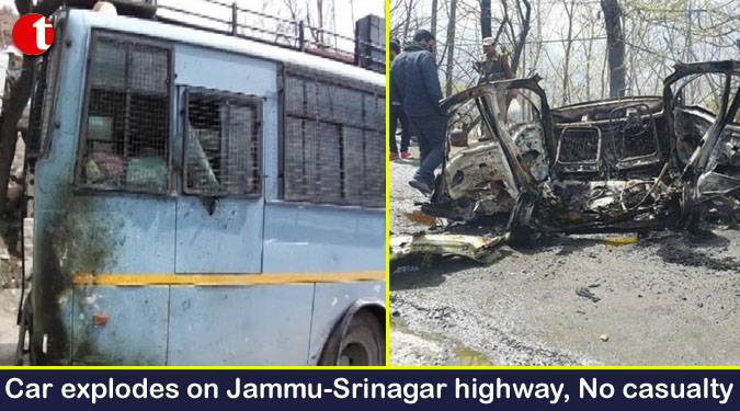 Car explodes on Jammu-Srinagar highway, No casualty