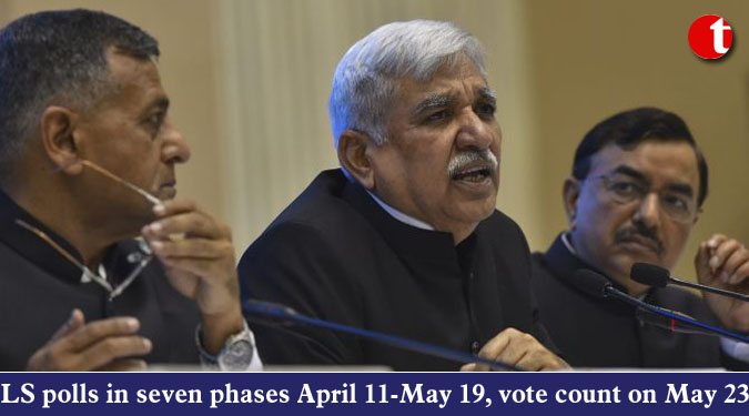Lok Sabha polls in seven phases April 11-May 19, vote count on May 23