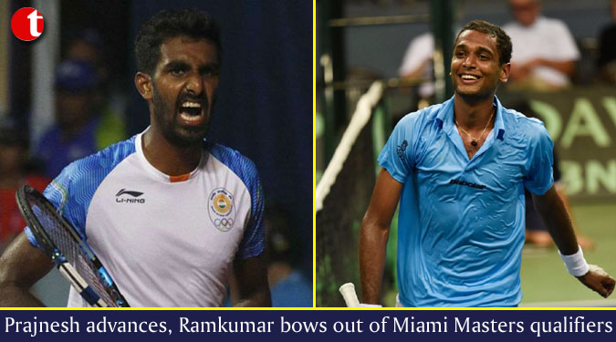 Prajnesh advances, Ramkumar bows out of Miami Masters qualifiers