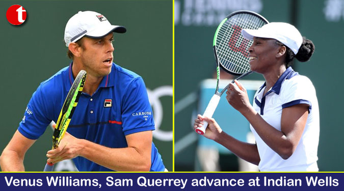 Venus Williams, Sam Querrey advance at Indian Wells