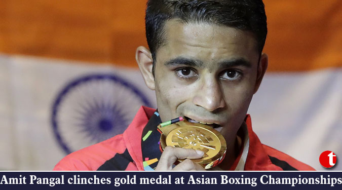 Amit Pangal clinches gold medal at Asian Boxing Championships