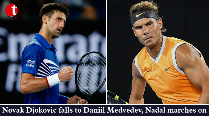 Novak Djokovic falls to Daniil Medvedev, Nadal marches on