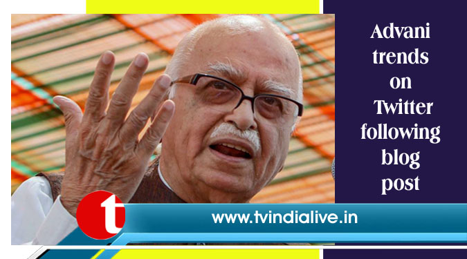 Advani trends on Twitter following blog post