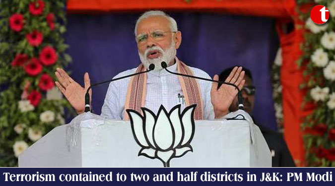 Terrorism contained to two and half districts in J&K: PM Modi