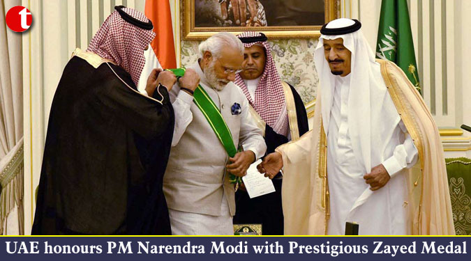 UAE honours PM Narendra Modi with Prestigious Zayed Medal