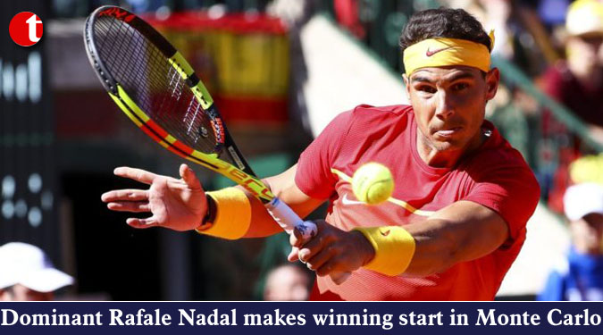 Dominant Rafale Nadal makes winning start in Monte Carlo