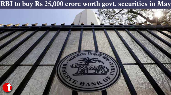 RBI to buy Rs 25,000 crore worth govt. securities in May