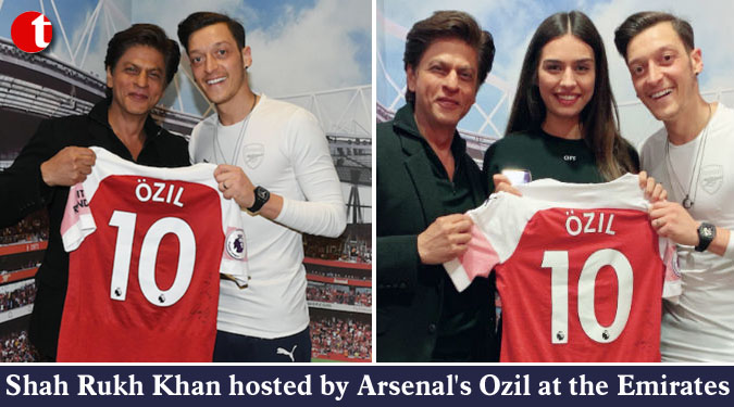Shah Rukh Khan hosted by Arsenal’s Ozil at the Emirates